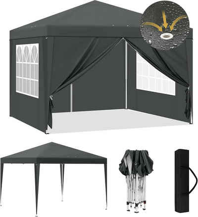 Faltzelt 3x4m Schwarz mit Fenster B Qualität