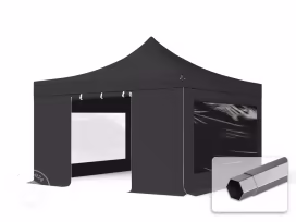 Faltzelt 4.5x3m Schwarz
